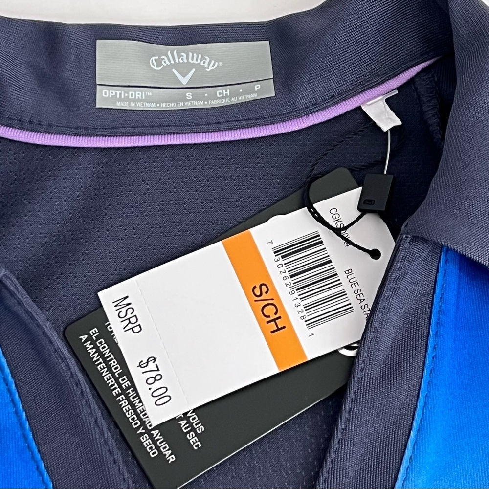 Callaway Golf Sleeveless V-Neck Shirt Moisture Wicking Blue Sea Star Top - Picture 8 of 12